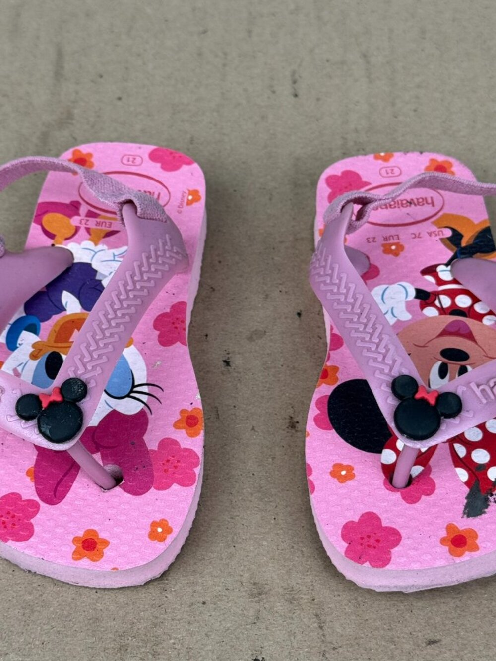 Havaianas Disney Minnie Mouse & Daisy Duck Pink Flip Flop Sandals Baby Girls 7C